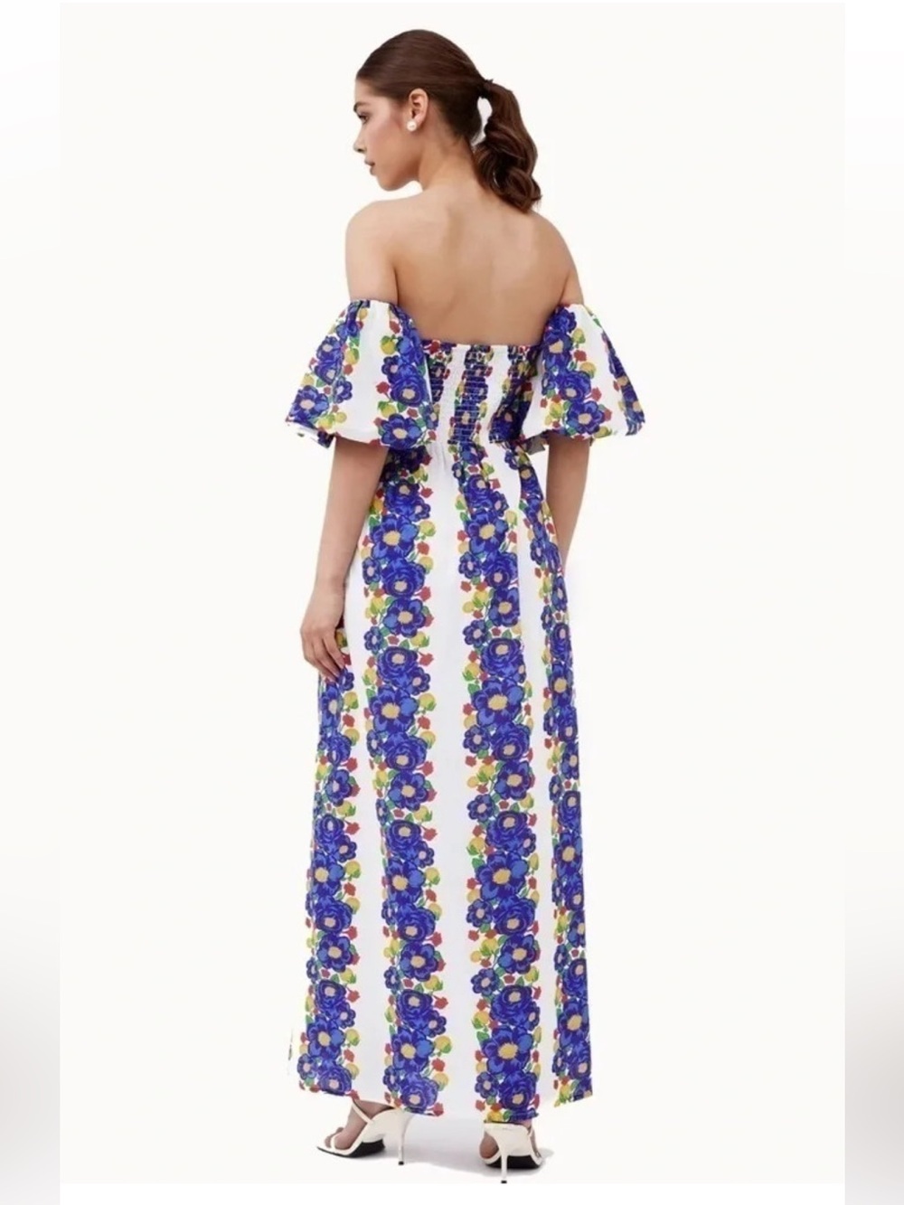NWT Beyond by Vera Off the Shoulder Leah GRAND VILLA COBALT Dress size M - Picture 3 of 5